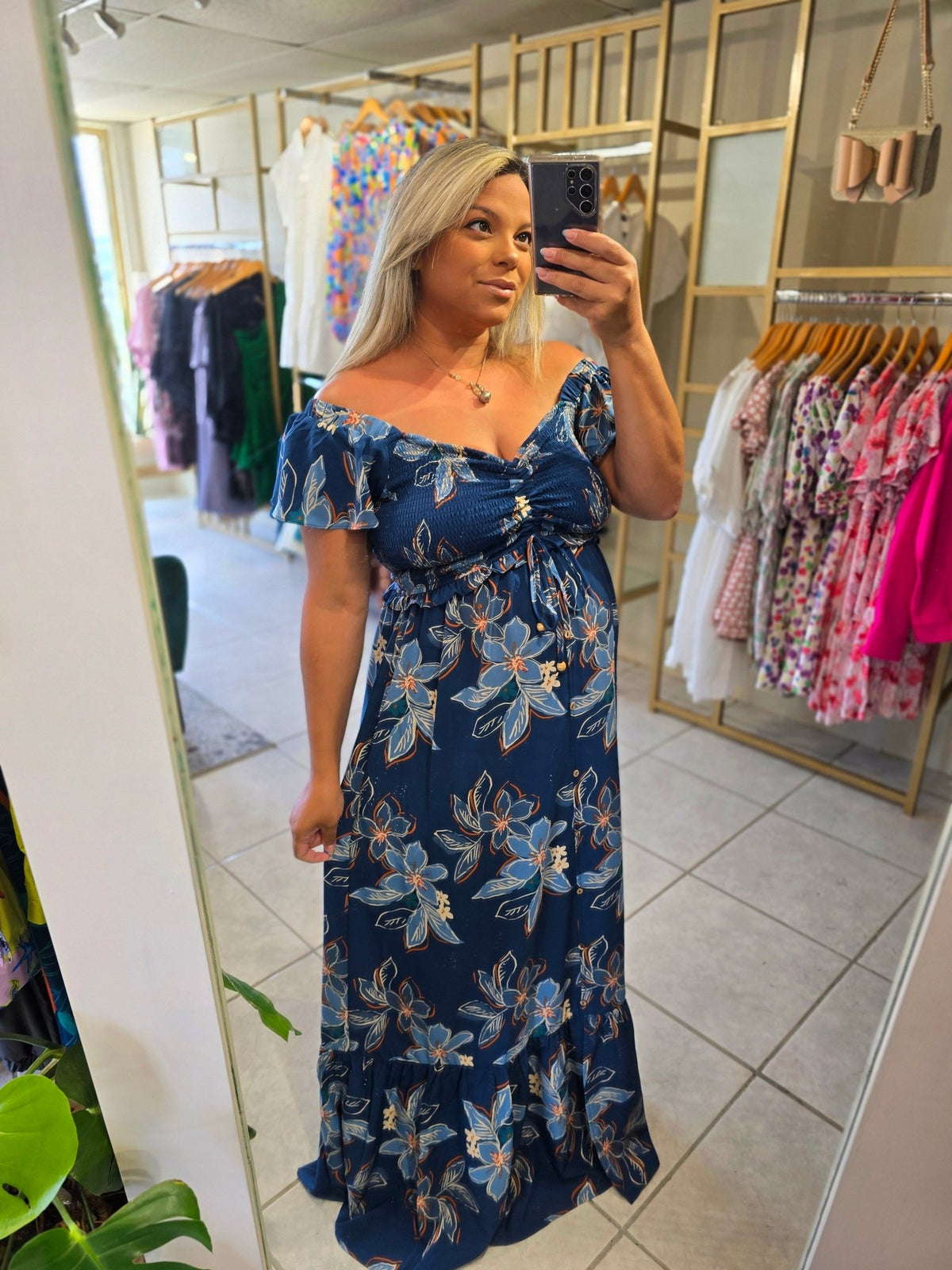 Navy Gio Maxi Dress - vientostheshop