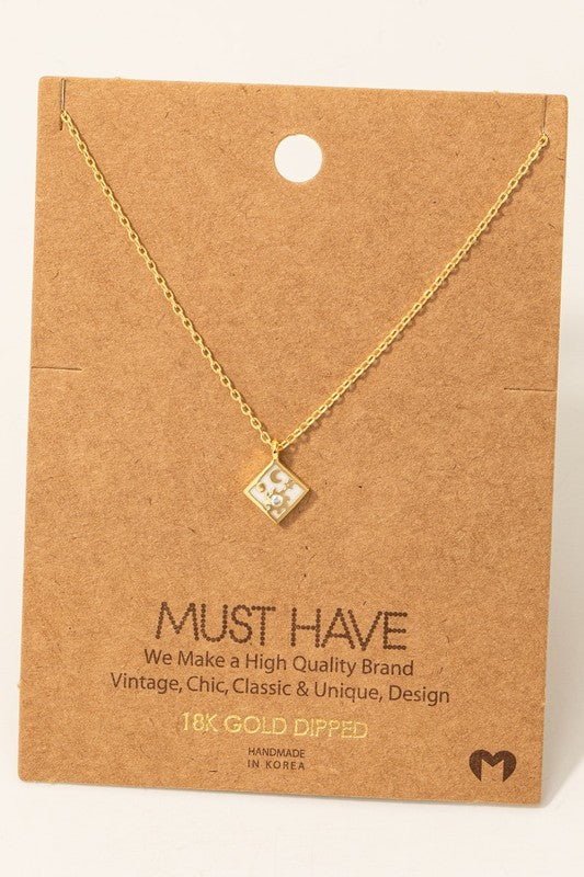 Mini Square Star Charm Necklace