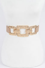 Multi Metal Nude Plus Size Elastic Belt