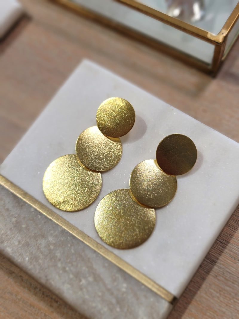 Layered Circular Gold Earrings