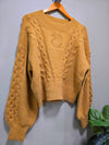 Crochet Caramel Around Neck Knit Top