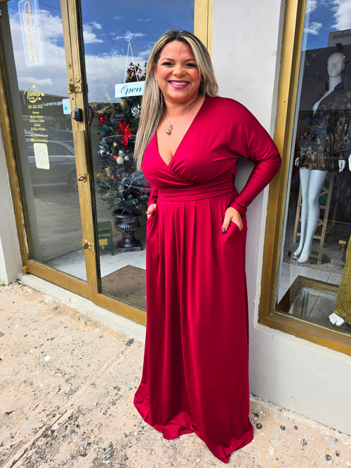 Amore Burgundy Maxi Dress