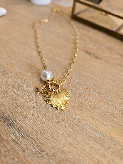 Heart Charm Gold Dipped Necklace