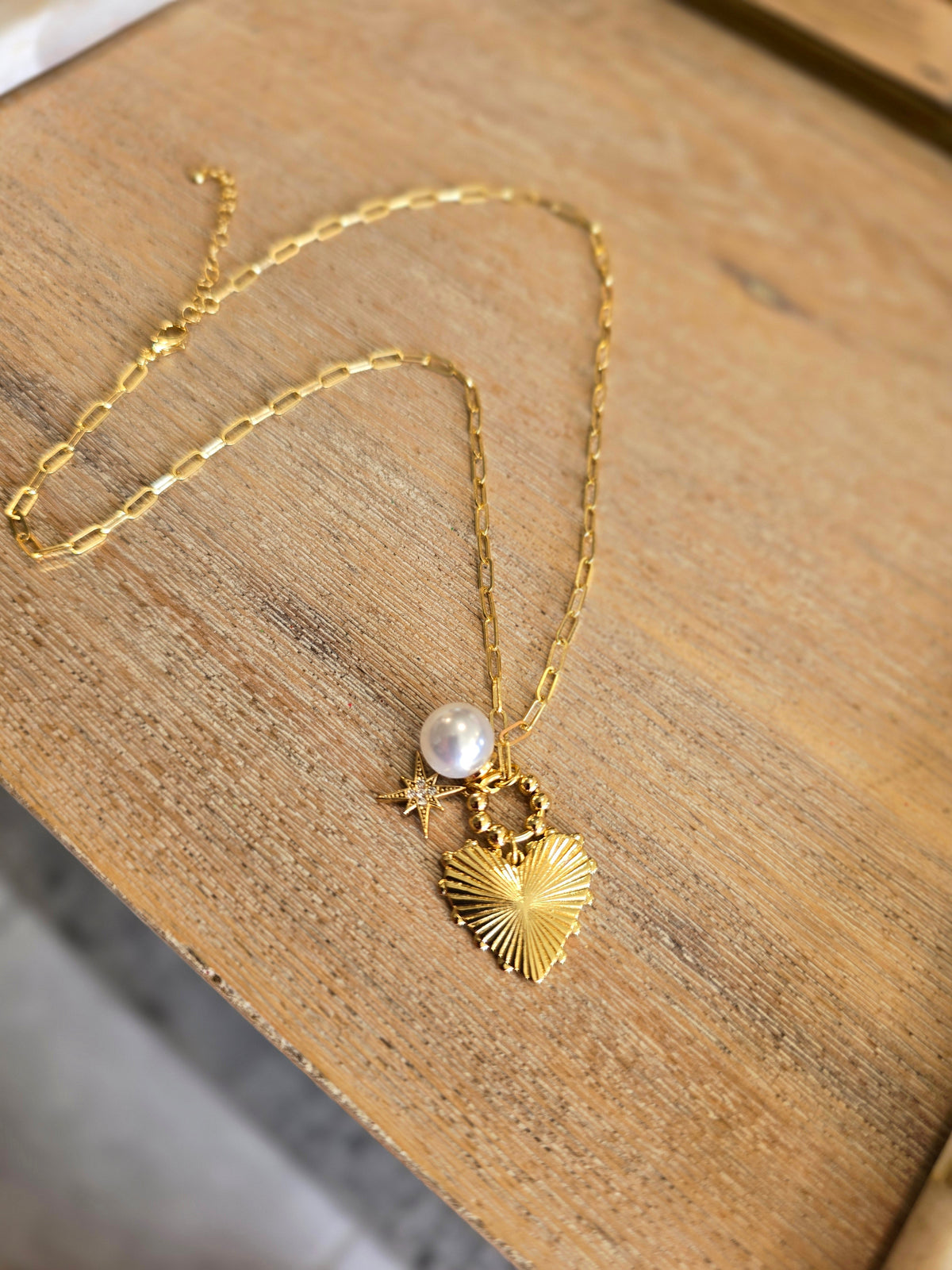 Heart Charm Gold Dipped Necklace