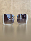 Fashionable White Square Frame Sunglasses