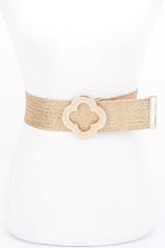 Flower Metallic Gold Stretch Belt