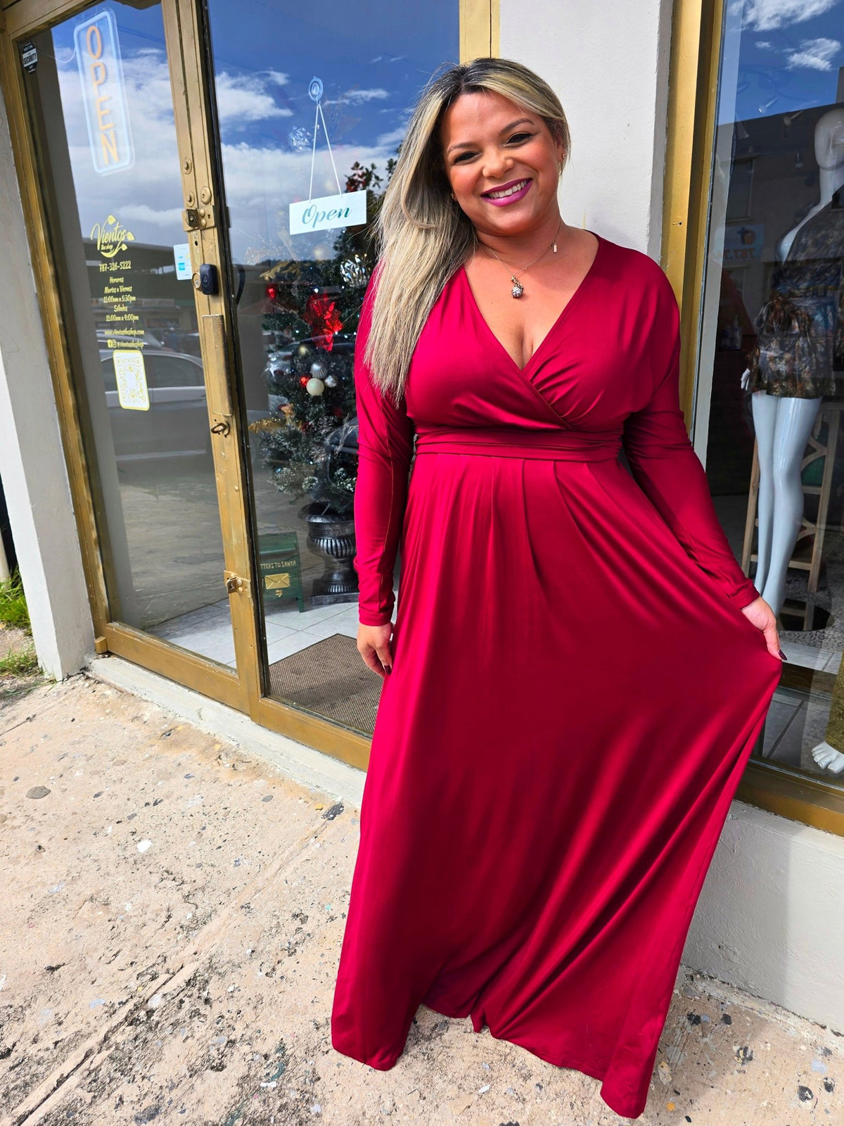 Amore Burgundy Maxi Dress - vientostheshop