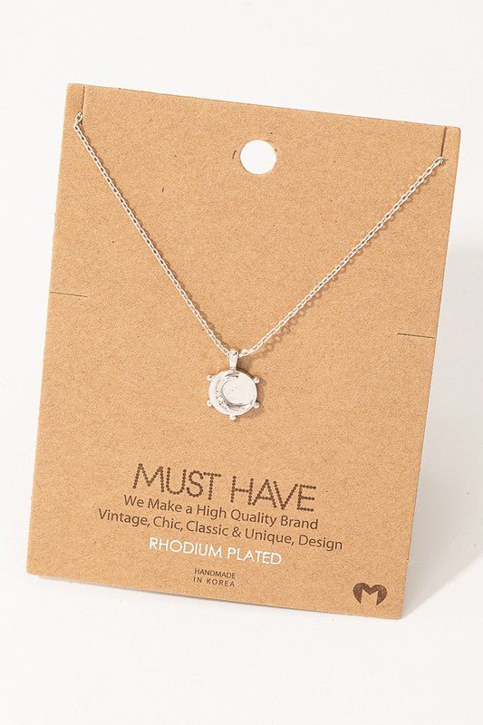 Dainty Mini Moon Coin Silver Pendant Necklace - vientostheshop