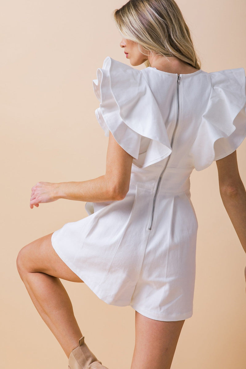 Double Ruffle Sleeve Romper - vientostheshop