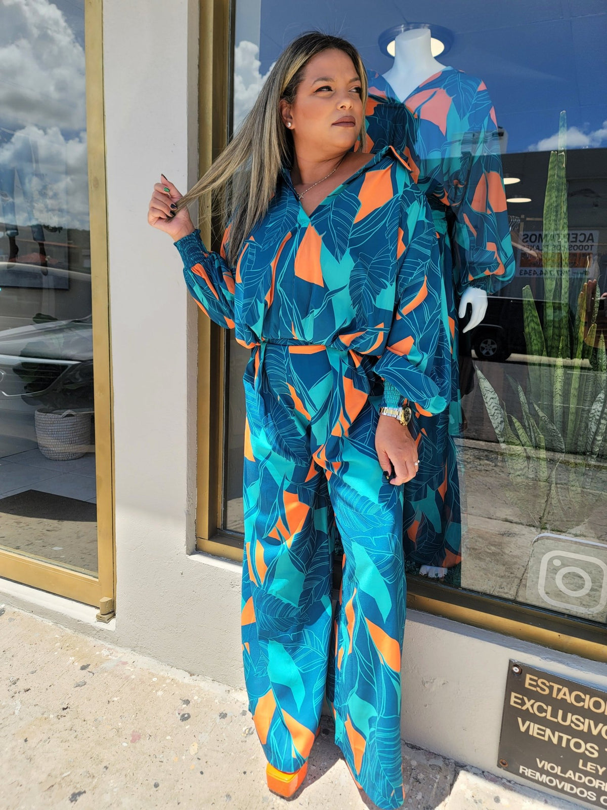 Gerberas Teal Green Pants - vientostheshop