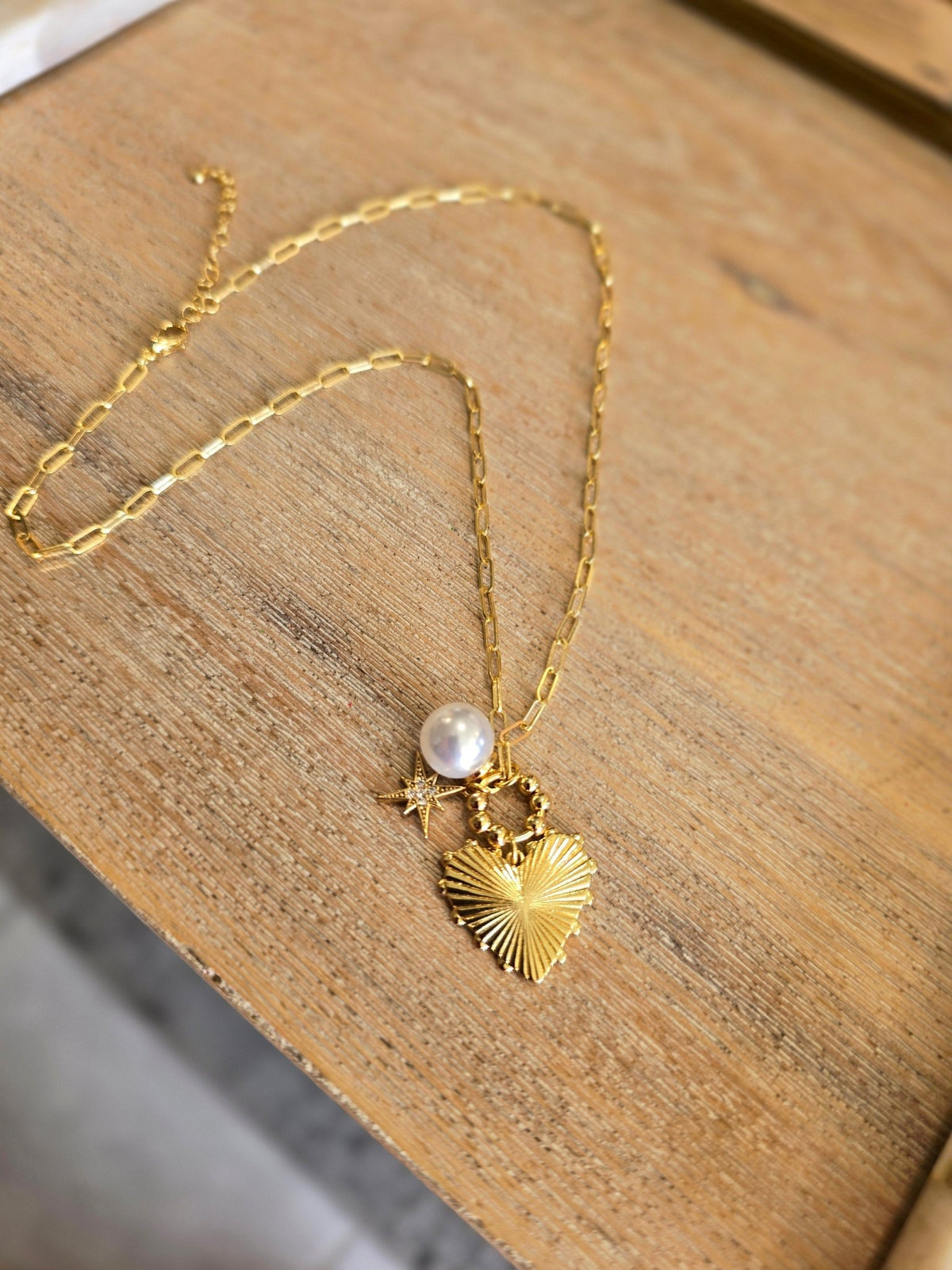 Heart Charm Gold Dipped Necklace - vientostheshop
