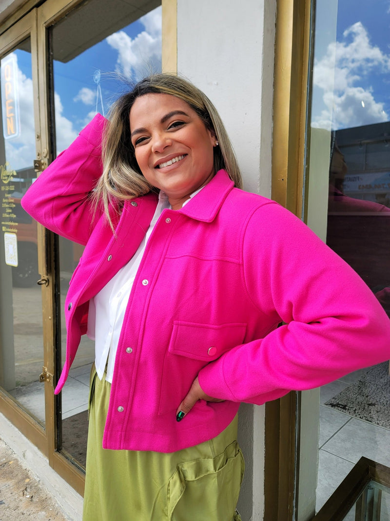 Hot Pink Pocket Jacket - vientostheshop