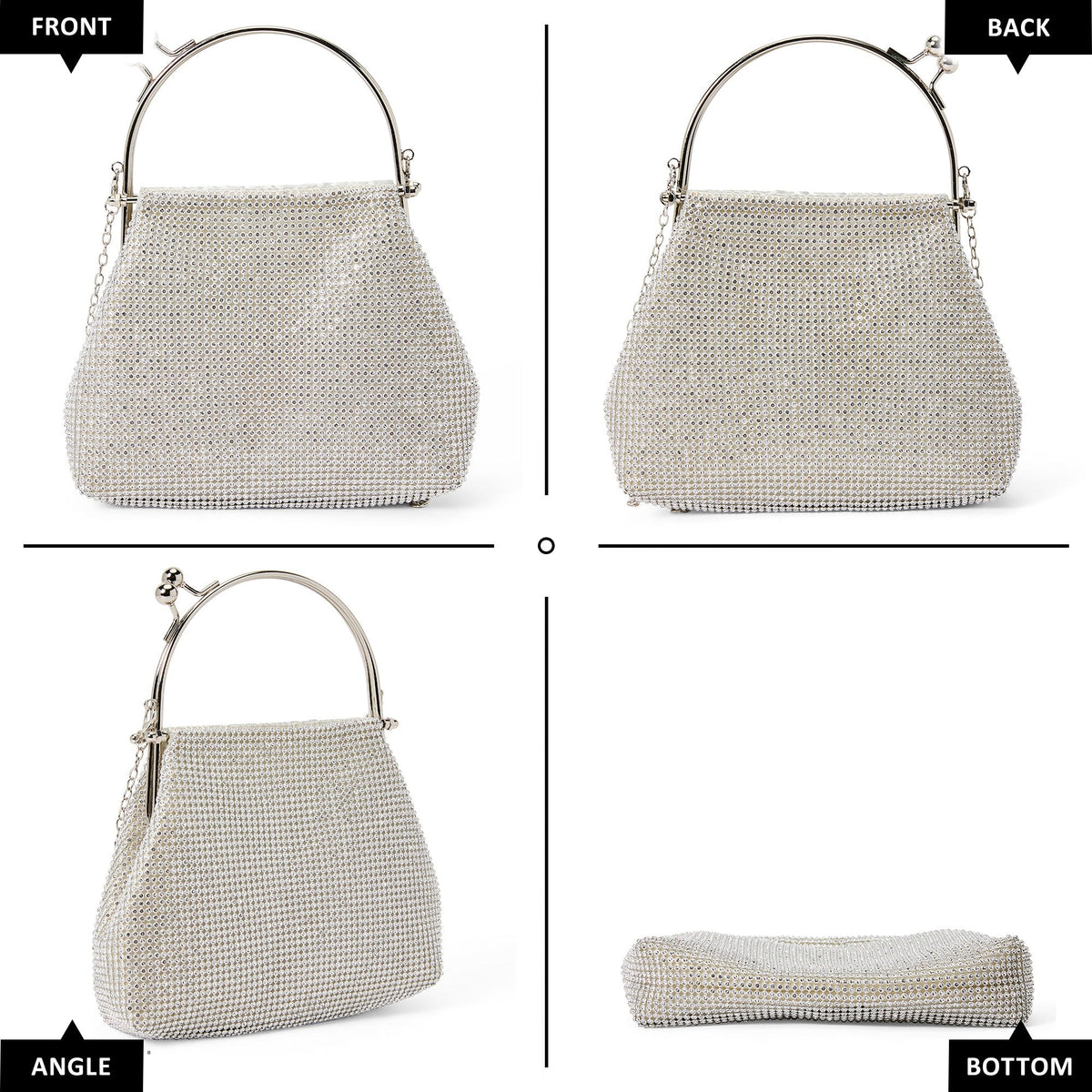 Lixet Rhinestone Shoulder Silver Bag - vientostheshop