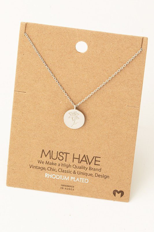 May Flower Coin Silver Pendant Necklace - vientostheshop