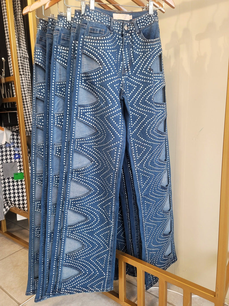 More Brightness High Waist Jeans with Side Opening - vientostheshop