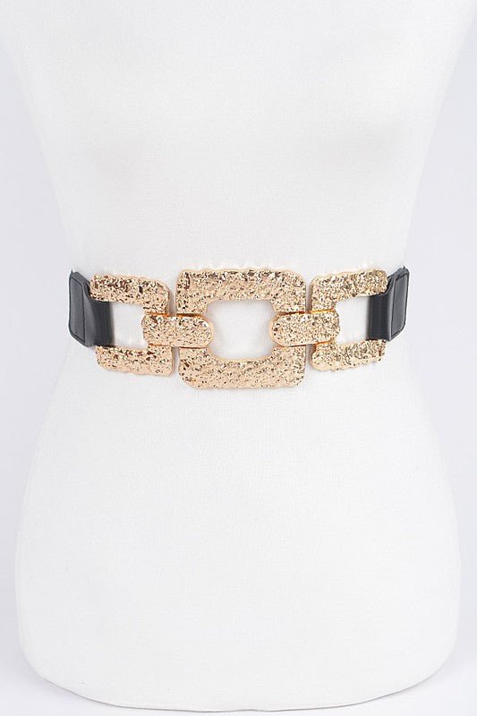 Multi Metal Black Plus Size Elastic Belt - vientostheshop
