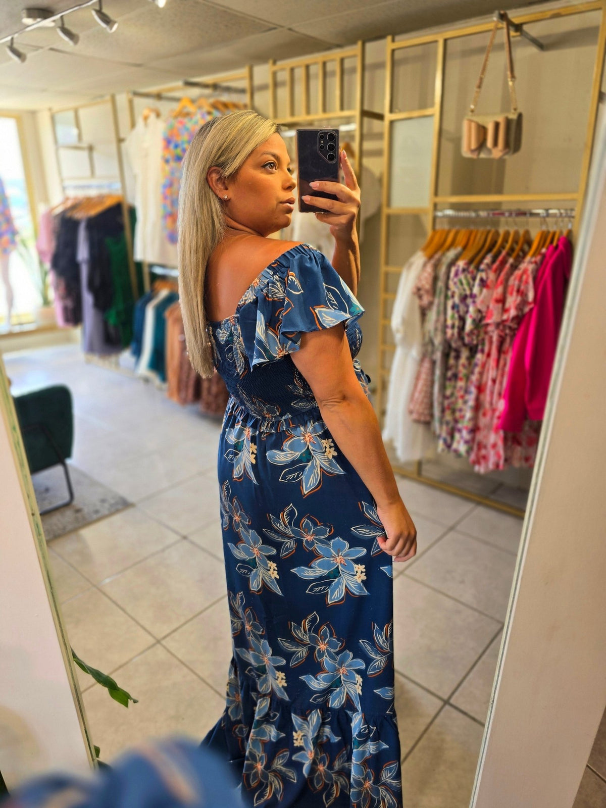 Navy Gio Maxi Dress - vientostheshop
