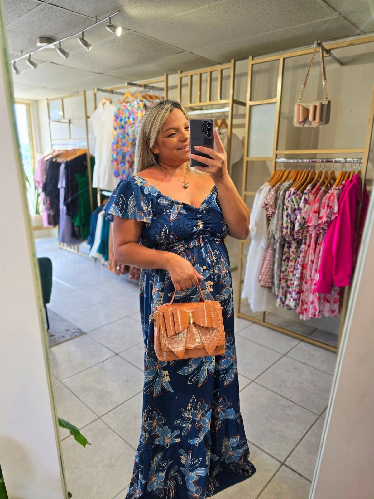 Navy Gio Maxi Dress - vientostheshop