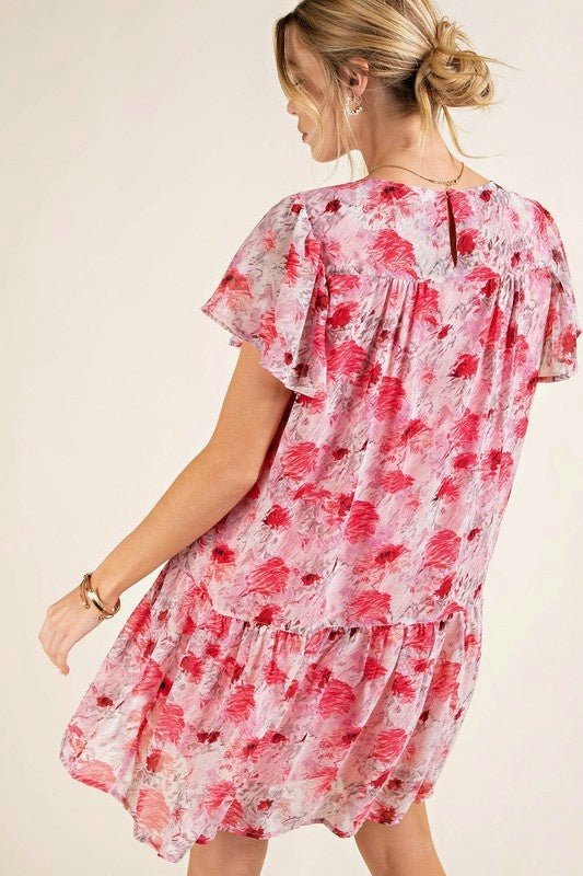 Pink and Red Abstract Doll Dress - vientostheshop