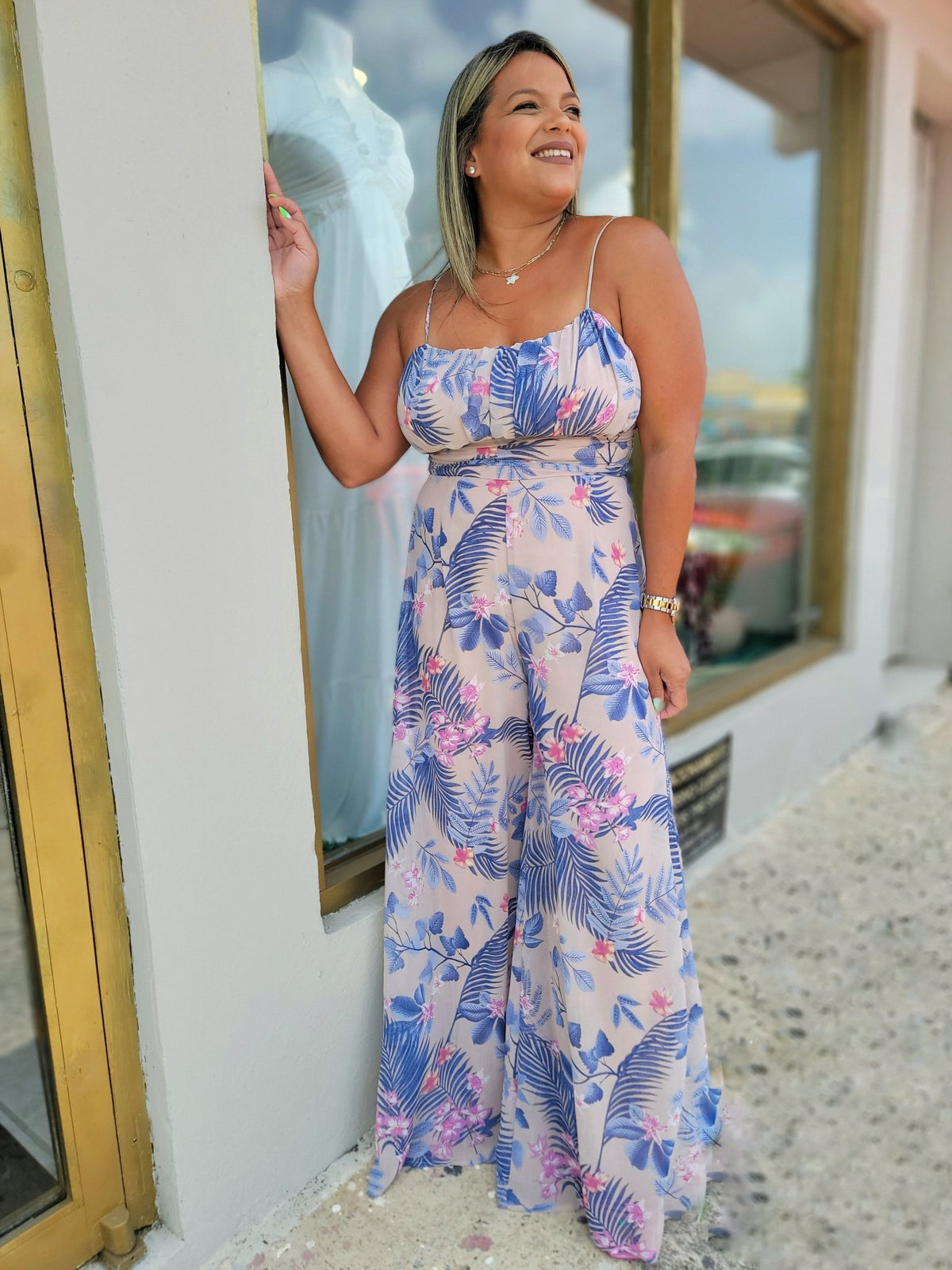 Pria Garden Straps Wide Leg Jumpsuit - vientostheshop