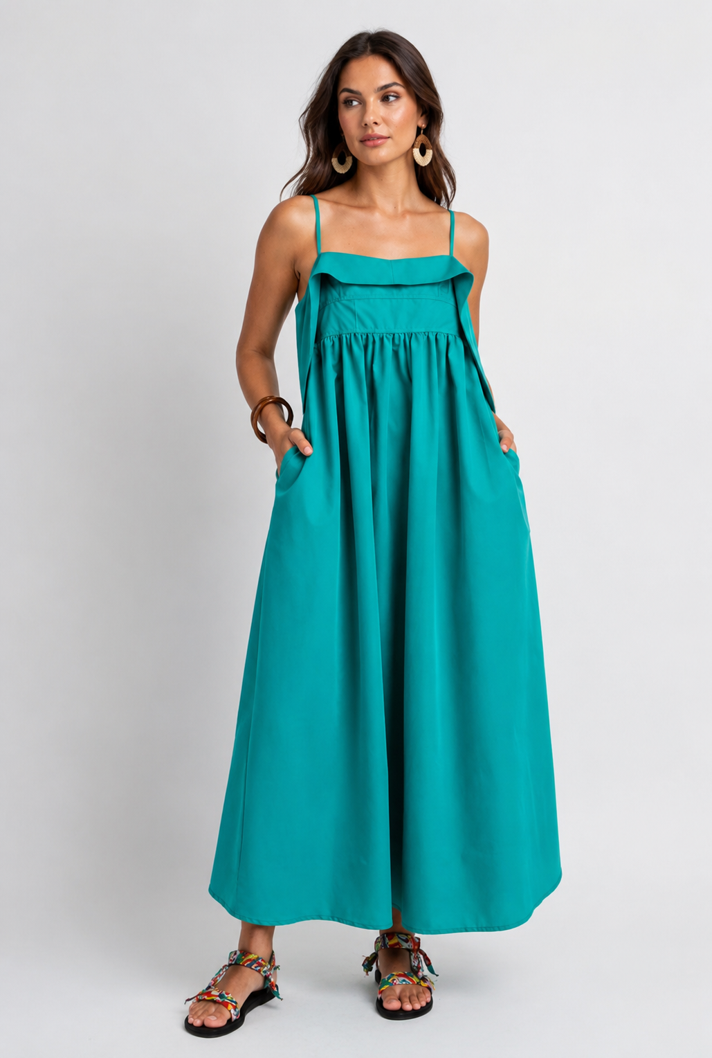 Isla Turquoise Midi Dress