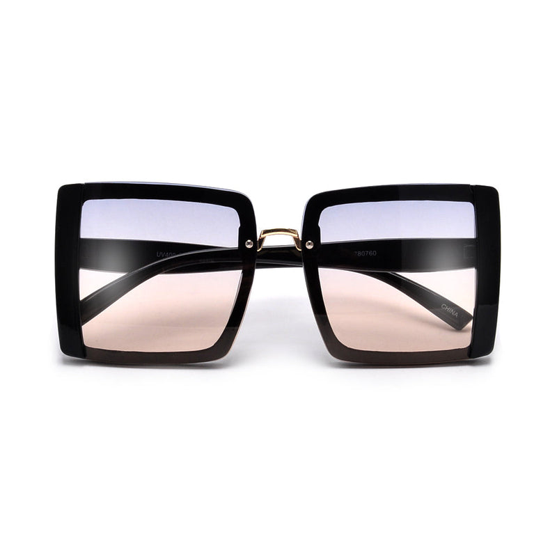 Fashionable Two Tone Square Frame Sunglasses