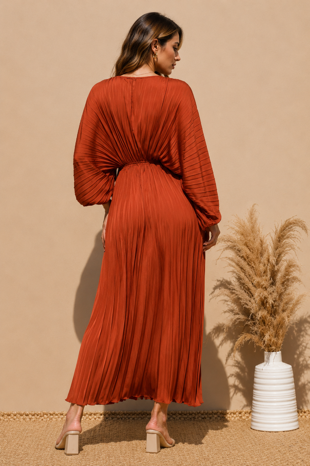 Lady Mocha Brown Midi Dress