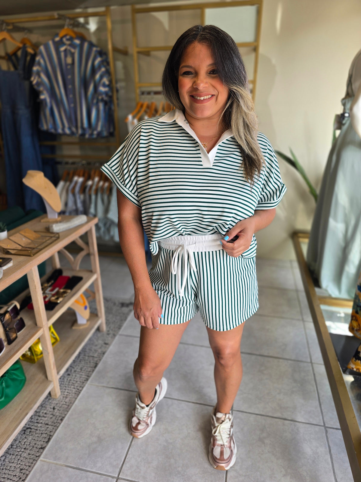 Coastal Striped Two-Piece Set