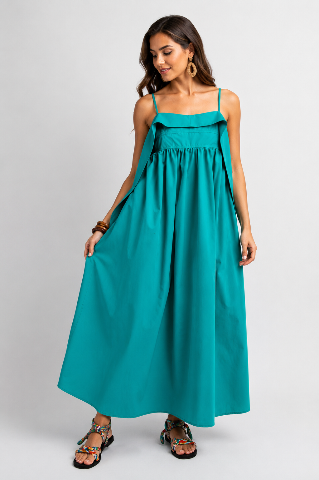 Isla Turquoise Midi Dress