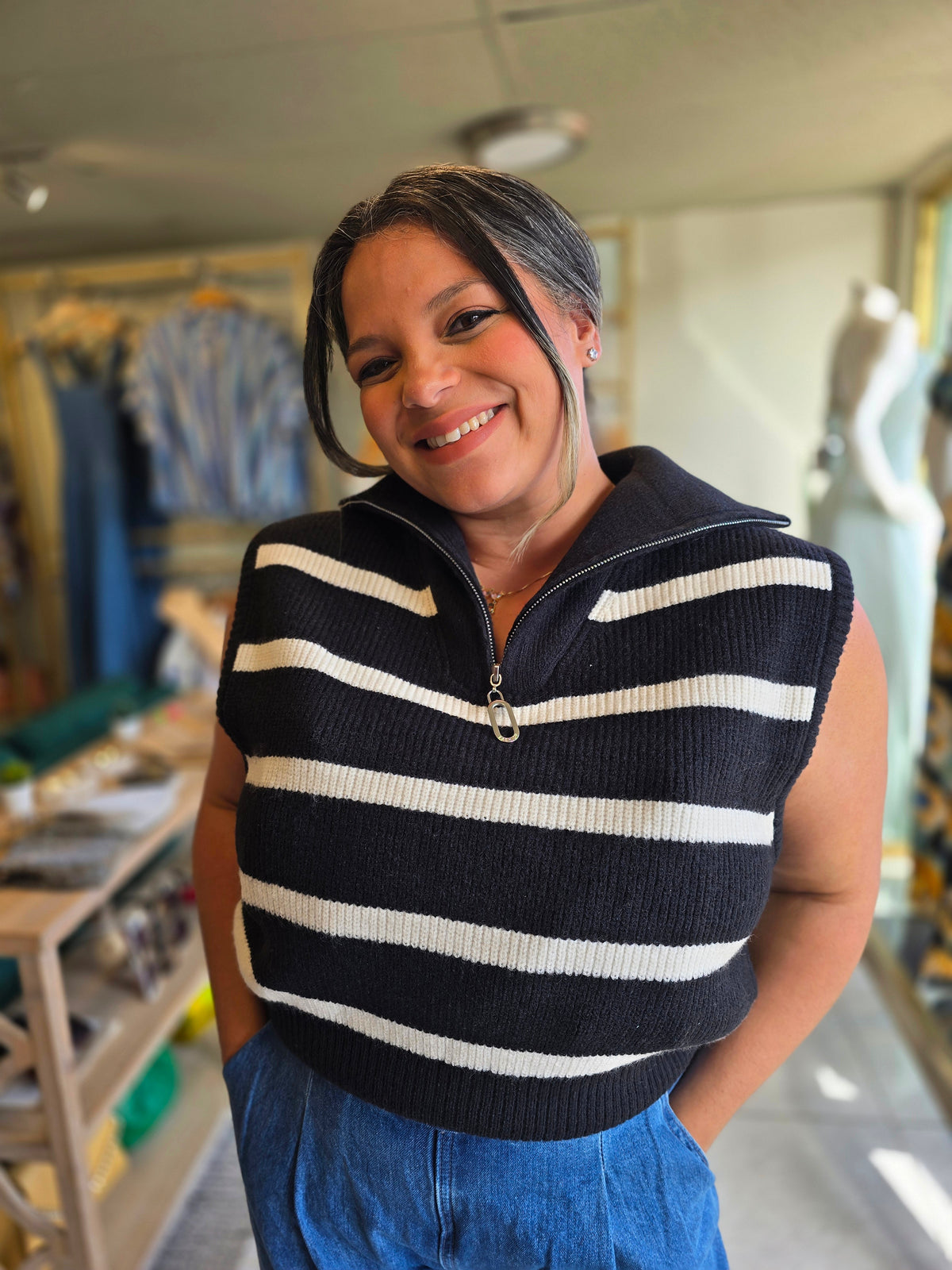 Paris Stripe Knit Top