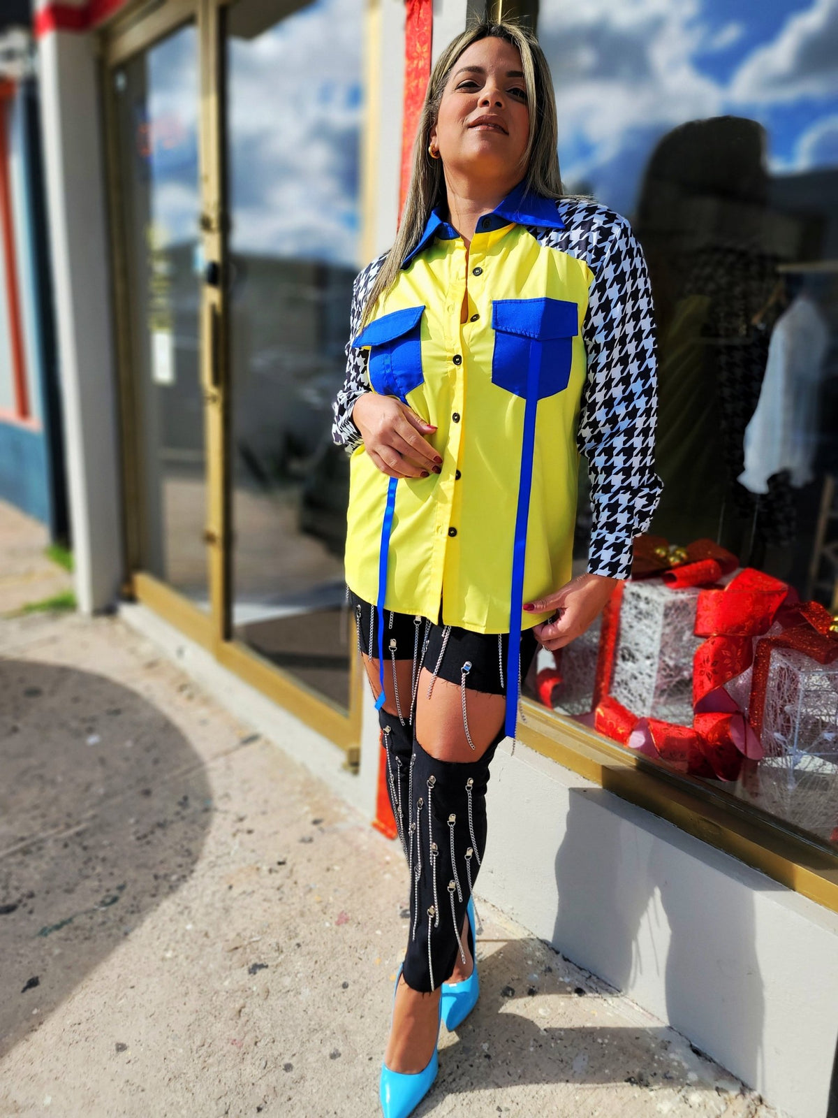 Royal Blue Pockets with Long Sleeves Top - vientostheshop