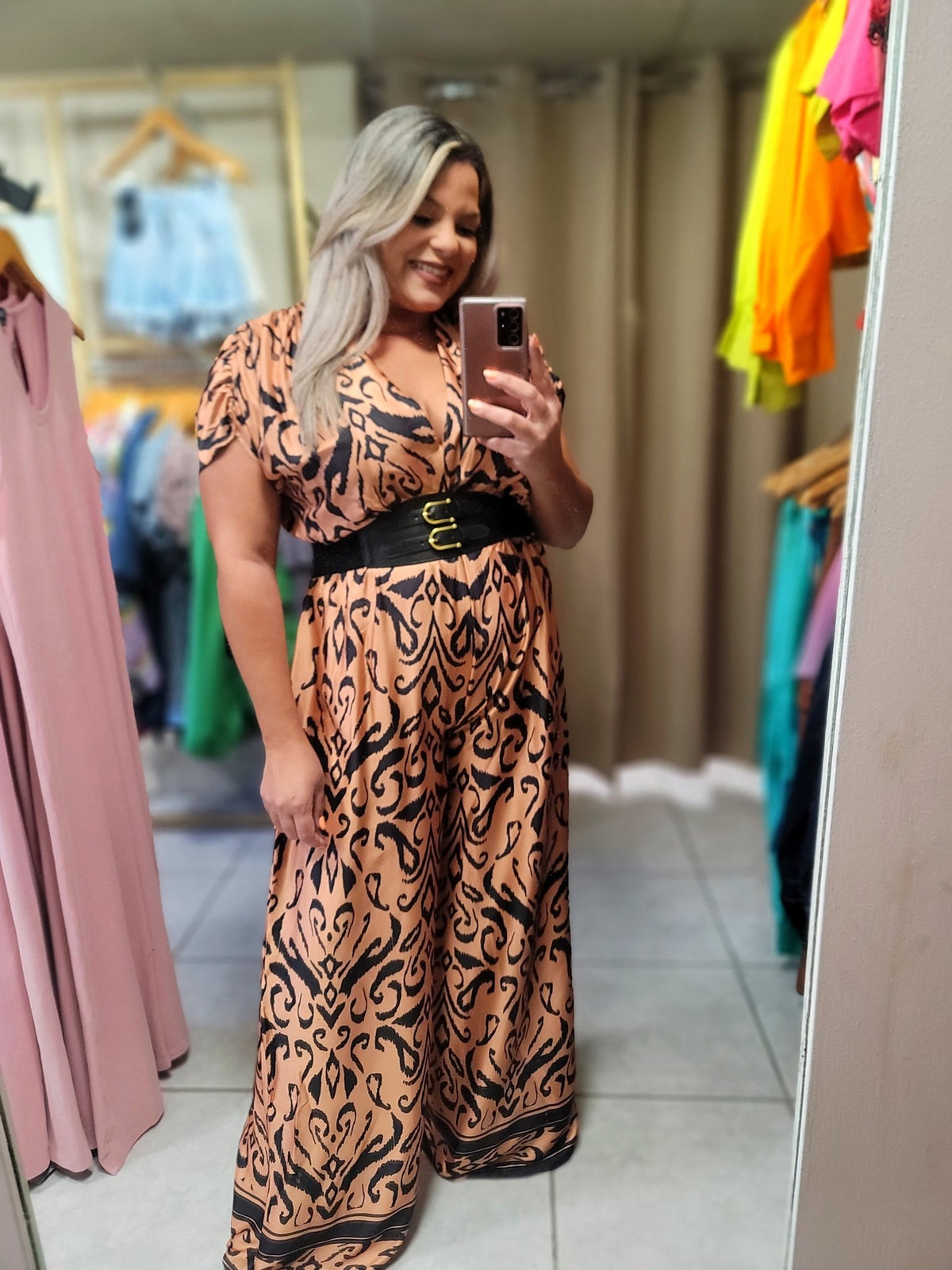 Samba Gold Jumpsuit with Belt - vientostheshop