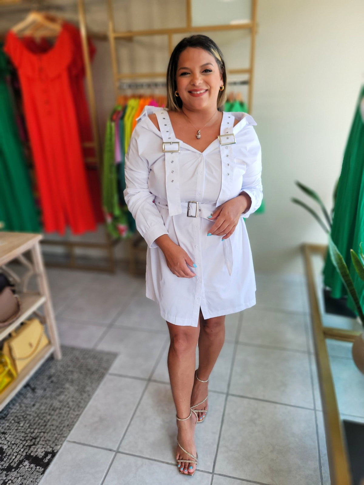 Tyla White Dress with Adjustable Straps - vientostheshop