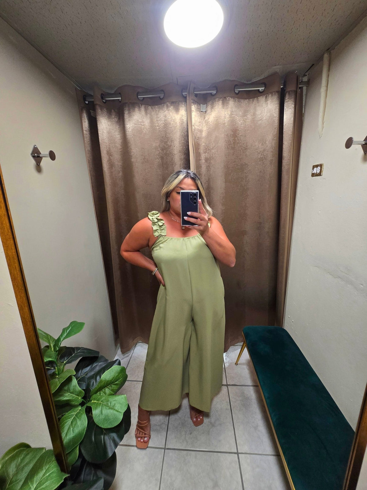 Wide Leg and Shirred Ruffle Strap Jumpsuits - vientostheshop