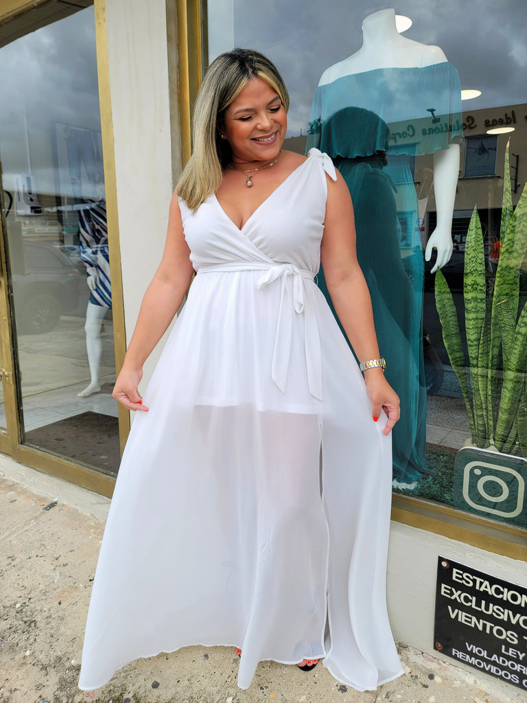 Aisle White Bow Dress