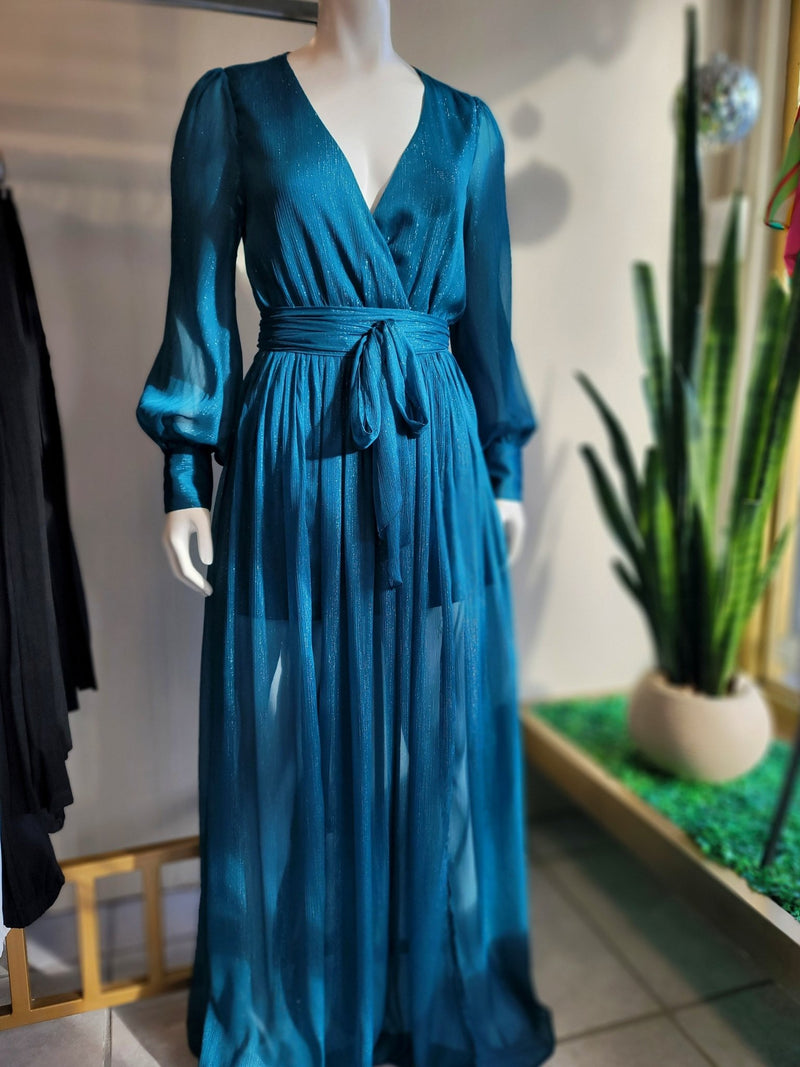 Belen Teal Maxi Dress - vientostheshop