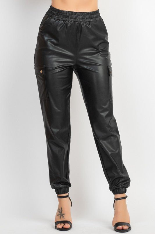 Leather Like Joggers - vientostheshop