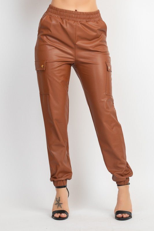Leather Like Joggers - vientostheshop