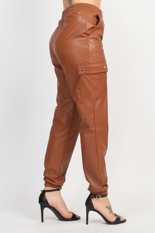 Leather Like Joggers - vientostheshop